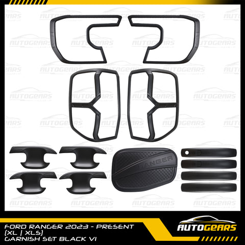 Ford Ranger  XL XLS (2023 - 2025) Matte Black Garnish Set V1