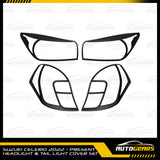 Suzuki Celerio (2016 - 2022) Headlight & Tail Light Cover Black