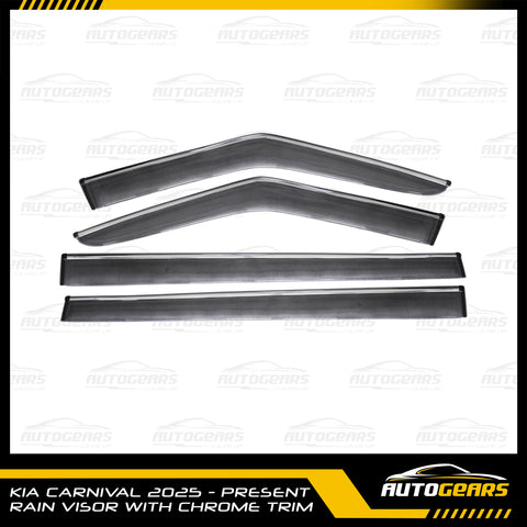 Kia Carnival (2025 - 2026) Rain Visor with Chrome Trim
