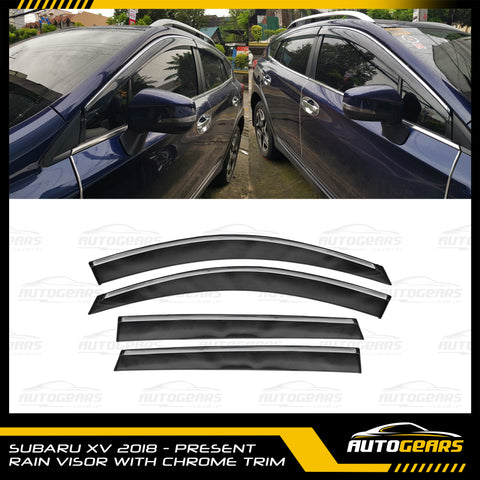 Subaru XV (2018 - 2023) Rain Visor with Chrome Trim V1