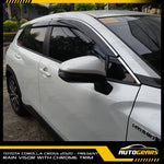 Toyota Corolla Cross (2020 - 2025) Rain Visor with Chrome Trim