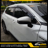 Toyota Corolla Cross (2020 - 2025) Rain Visor with Chrome Trim