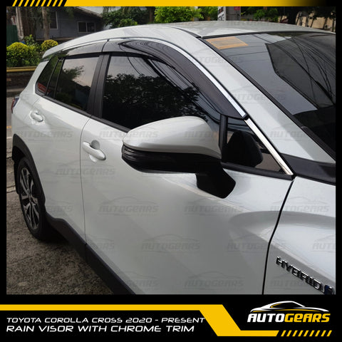 Toyota Corolla Cross (2020 - 2025) Rain Visor with Chrome Trim