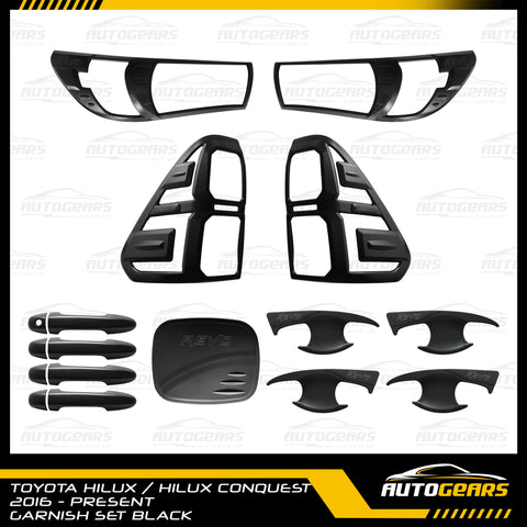 Toyota Hilux Conquest (2020 - 2025) Matte Black Garnish Set