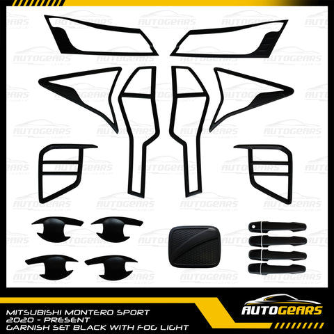 Mitsubishi Montero (2020 - 2025) Matte Black Garnish with Foglight Cover