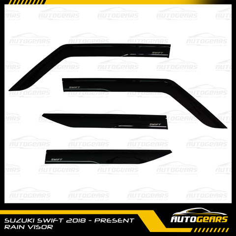 Suzuki Swift (2018 - 2024) Rain Visor with Logo