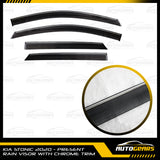 Kia Stonic (2020 - 2025) Rain Visor with Chrome Trim