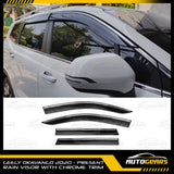 Geely Okavango (2020 - 2025) Rain Visor with Chrome Trim V2