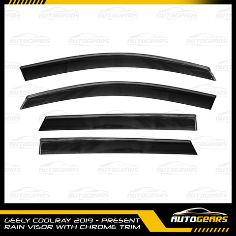 Geely Coolray (2019 - 2025) Rain Visor with Chrome Trim