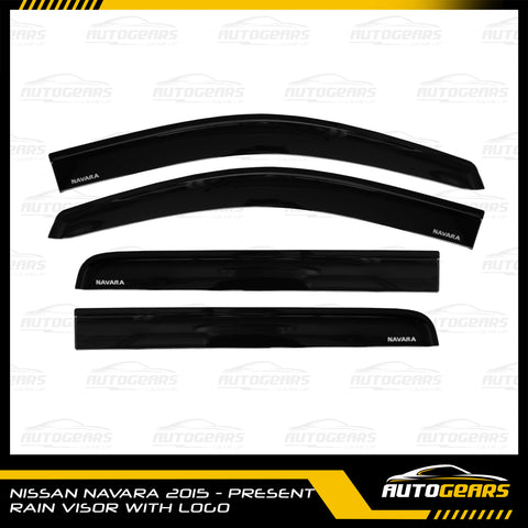 Nissan Navara (2015 - 2025) Rain Visor with Logo