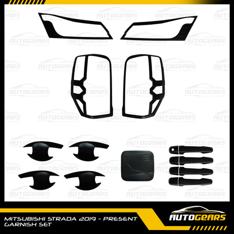 Mitsubishi Strada (2019 - 2023) Matte Black Garnish Set